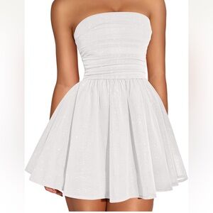 Elegant Strapless White Dress